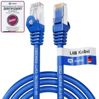 HB-DIGITAL Patchkabel CAT.7 Rohkabel LAN Kabel Cat7 S/FTP PiMF LSZH Netzwerkkabel, Netzwerkstecker, RJ-45 (100 cm), Kontaktoberfläche: Pins Vergoldet 50µ