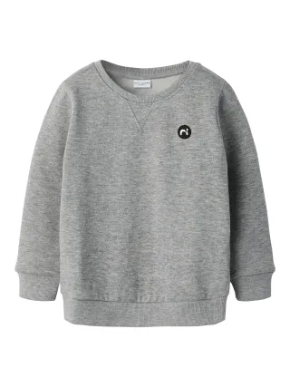 NAME IT - NMMVIMO LS SWEAT BRU NOOS Grey Melange - Gr. - 98