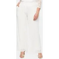 Sheego Jerseyhose Schlupfhose normal mit Chiffon im Lagenlook, gefüttert