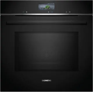SIEMENS Backofen mit Mikrowelle iQ700 "HM736GAB1" mit 1-fach-Teleskopauszug mit ecoClean Intelligenter Backofen dank Assistent mit Sprachsteuerung