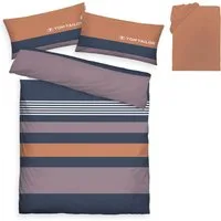 TOM TAILOR HOME Bettwäsche Carl in Gr. 135x200 oder 155x220 cm, Renforcé, 3 teilig, mit GRATIS-Zugabe: Spannbettlaken, 100% Baumwolle, mit Reißverschluss