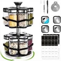 KingLux Gewürzkarussell 360° Gewürzregal Drehbar 2 Etagen mit 12 x 120ml Gewürzgläser, (1-tlg)