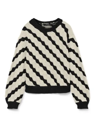 VERO MODA - VMBUBLY LS O-NECK PULLOVER BOO Black - Gr. - XS
