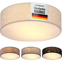 monzana Deckenleuchte, 38 cm, Sternenhimmel Rund Stoffschirm 38 cm 2-Flammig E27 Modern