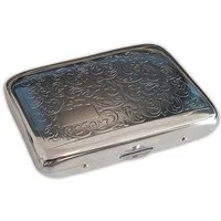 Coumo Sammleretui Zigarettenetui, Venetian Design, Antik Dekor, Fabe: Silber, Metall