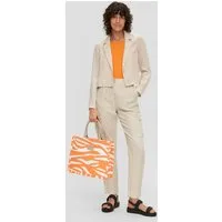 s.Oliver 7/8-Hose Hose Super High Rise Leinenhose mit verkürztem Bein und Cargotaschen