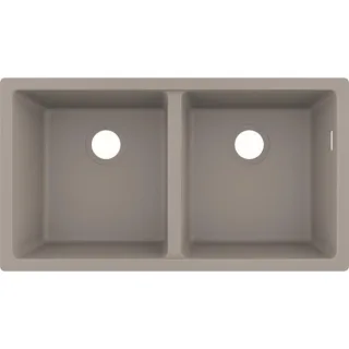 hansgrohe Unterbauspüle 43434380 820 x 450 mm, 2 Hauptbecken, betongrau