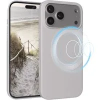 EAZY CASE Handyhülle für Apple iPhone 17 Pro Max Hülle Silikon 6,9 Zoll, Schutzhülle Silikon MagSafe mit Kameraschutz Handyschutz Hellgrau