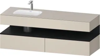 Duravit Qatego Einbauwaschtisch mit Konsolenwaschtischunterbau Taupe Supermatt 1600x500x600 mm - QA4 QA4795016830000