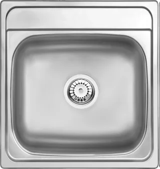 Neuesbad 1-Becken Spüle ohne Abtropffläche, DECOR, 410x440x165, 3,5'' mit Zubehör NB1DEZHM31001