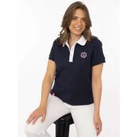 Zwillingsherz Poloshirt Maritim kontrastierende Polokragen mit Knopfleiste, Brustlogo mit Anker