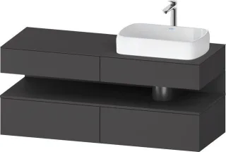 Duravit Qatego Konsolenwaschtischunterbau wandhängend Graphit Matt 1400x550x600 mm - QA4766049490010 QA4766049490010
