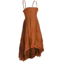 Vishes Sommerkleid 2in1 Kleid-Rock Damen Sommer-Kleid Spagetti-Träger Hippie-Rock Elfen, Casual Style