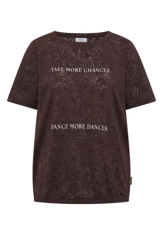 CECIL - T-Shirt in Ausbrenner-Optik brown cacao - Gr. - L