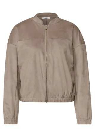 Street One - Veloursjacke im Blouson-Stil beige - Gr. - 40