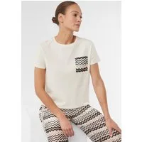 comma Kurzarmshirt T-Shirt Jersey-T-Shirt mit Brusttasche