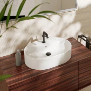hansgrohe Xuniva Aufsatzwaschtisch 60171450 600x450mm, mit Hahnloch/Überlauf, weiß