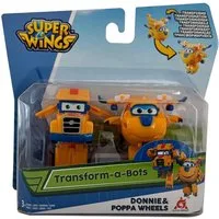 Super Wings Spielfigur Super Wings, Transform-a-Bots, Donnie und Poppan Wheels, Transformer
