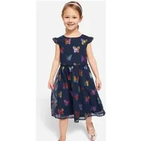 bonprix Chiffonkleid für eleganten Auftritt, Kurzarm-Design, aus Polyester, Regular Fit