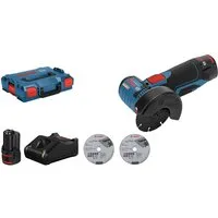 Bosch Professional Akku-Winkelschleifer GWS 12V-76, max. 19500 U/min, mit 2 Akkus und Schnellladegerät