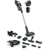 BOSCH Akku-Stielstaubsauger BTS942WQC, beutellos, LED-Licht, HEPA-Filtersystem, Schnellladegerät, 2 Akkus, weiß