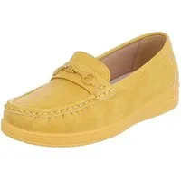 Ital-Design Damen Loafer Mokassin Slip-On mit Zierdetail Slipper (91849543) Flach Mokassins in Gelb