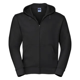 Russell Mens Authentic Full Zip Hooded Sweatshirt / Hoodie (Schwarz)