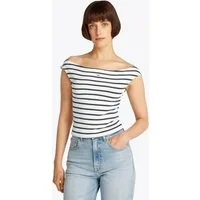 Tommy Jeans Tanktop TJW BOAT NECK TOP SS EXT mit Logostickerei