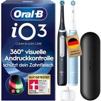 Oral-B Elektrische Zahnbürste iO Series 3 Doppelpack, Aufsteckbürsten: 2 St., Magnet-Technologie