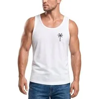 Neverless Tanktop Herren Tank-Top mit Logo Print Palme Polygon Sommer Sonne Fashion mit Print