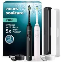 Philips Sonicare Elektrische Zahnbürste Series 3100, Aufsteckbürsten: 2 St., mit Drucksensor, 3 Intensitätsstufen, inkl. Reiseetui und Ladegerät