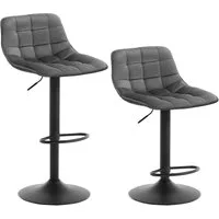 Woltu Barhocker (2 St), höhenverstellbar & 360° drehbar, Samt und Metall