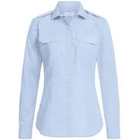 GREIFF Langarmbluse Greiff SIMPLE Damen Pilotbluse Langarm Kent Regular-Fit Hellblau