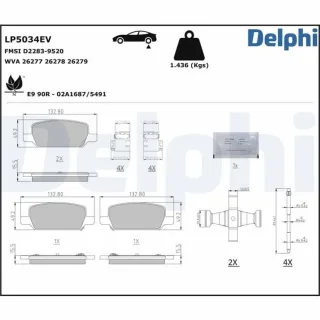 Delphi Bremsbel?ge hinten Tesla Model LP5034EV