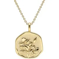 trendor Kette mit Anhänger mit Monatsblume Mai 925 Silber Vergoldet