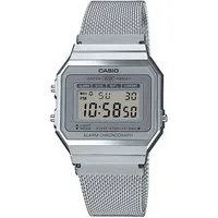 CASIO VINTAGE Chronograph A700WEM-7AEF, Quarzuhr, Armbanduhr,Damenuhr,Herrenuhr,Digitaluhr, Edelstahlarmband