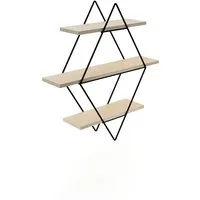 Emhelle Wandregal Prisma Holz Goldfarben Metallrahmen Regal Hänge, Küchen, Bücherregal