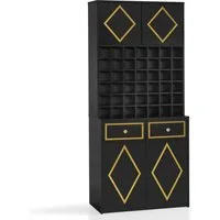 Barberpub Hochschrank BarberPub Handtuchschrank mit 4 Schränken, Hochschrank R6194/R6179
