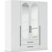 OTTO home Kleiderschrank Schlafzimmer Schrank Garderobe RONDO Breiten 136/181/226/271 cm (3 verschiedene Ausstattungen BASIC/CLASSIC/PREMIUM (inkl. SOFT-CLOSE) elegante ovale Spiegelelemente Metallgriffe in Schwarz MADE IN GERMANY