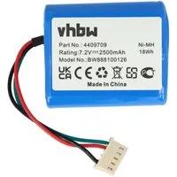 vhbw Akku passend für iRobot Braava 300, 380, 390, 2000, 381, 380T, 390T Staubsauger-Akku Akku NiMH 2500 mAh (7,2 V, 1 St), Leistungsfähiger Austausch-Akku für Ihren Saugroboter
