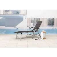 MANDALIKA Garden Gartenliege Nox Padded mixed taupe, 1 Auflage, 1 St., 1-tlg., klappbar Hohe Liegefläche wetterfest 120 kg Tragkraft