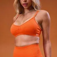 MP Damen Tempo Seamless Sport-BH mit geraffter Front – Sunset - L