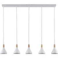 Lindby Hängeleuchte Arina, Metall, Weiß IP20, 5 x 10 W LED