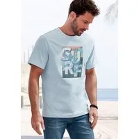 John Devin T-Shirt Rundhalsshirt mit Surf -Aufdruck aus reiner Baumwolle