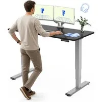 FLEXISPOT Schreibtisch Elektrisch Höhenverstellbarer Schreibtisch EC5 LITE mit Dualmotor (25MM einteiliger Tischplatte & 3-fach Teleskop, 4 Speicherhöhen & Antikollisionssystem), 120x80/140x80/160x80/180x80