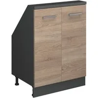 Vicco Kommode Rion, Sonoma/Anthrazit/Anthrazit, mit 2 Türen (1 St)