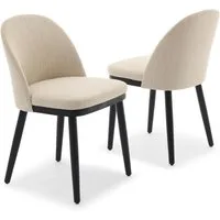 GarveeMore Esszimmerstuhl 4-Fußstuhl (2 St), Leinen Stoff Holzbeine,Küchenstuhl,Polsterstuhl, 2er Set/4er Set/6er