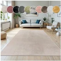 Paco Home Fellteppich Kunstfell Soft 380, rechteckig, Höhe: 14 mm, Langflor, Kuschelteppich - besonders weich, Uni-Farben