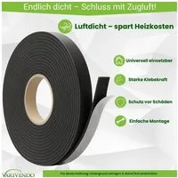 varivendo Verlegeband Zugluftdichtung selbstklebend Schwarz 20m / 2 Rollen Fenster Tür (Rollen, 2-St., Zugluftdichtung) Zugluftdichtung Fensterdichtung Türdichtung schaumstoffdichtung
