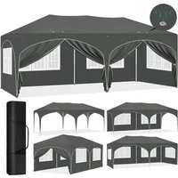 EUGAD Pavillon, mit 6 Seitenteilen, 3x6 m, Pop-Up Faltpavillon, für Camping Strand Garten, mit Tasche